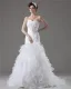 Graceful Beading Ruffles Floor Length Court Train Sweetheart Yarn Mermaid Wedding Dress