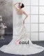 Strapless Beading Ruffle Floor Length Satin Sheath Wedding Dress