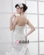 Strapless Beading Ruffle Floor Length Satin Sheath Wedding Dress