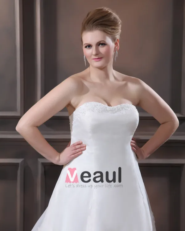 Satin Organza Perles Applique Fleur Bustier De La Main Ainsi Que La Taille De Mariée Robes De Mariage De Robe