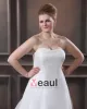 Satin Organza Beaded Applique Hand Flower Strapless Plus Size Bridal Gown Wedding Dresses