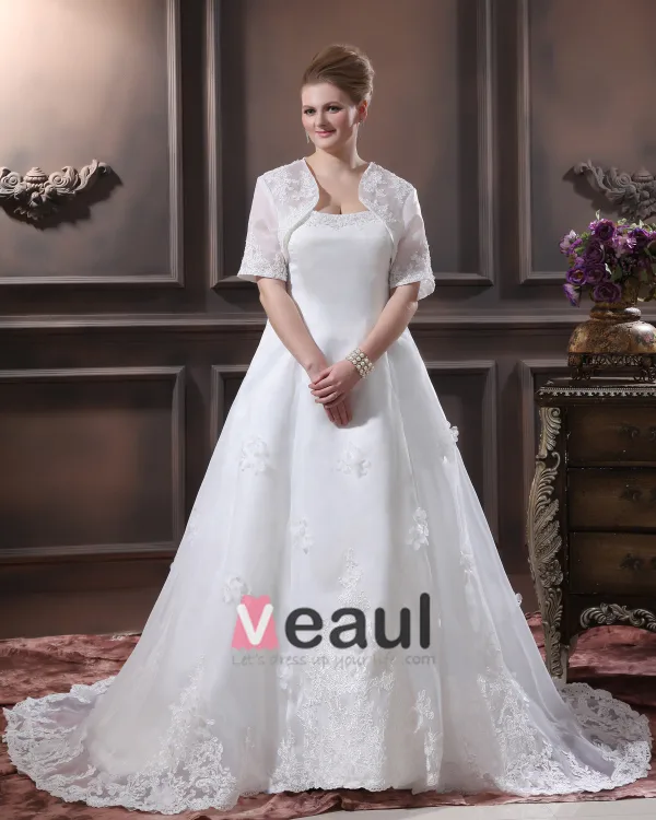 Satin Organza Perles Applique Fleur Bustier De La Main Ainsi Que La Taille De Mariée Robes De Mariage De Robe