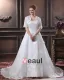 Satin Organza Perles Applique Fleur Bustier De La Main Ainsi Que La Taille De Mariée Robes De Mariage De Robe