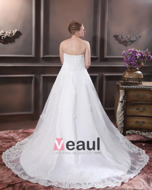Satin Organza Perles Applique Fleur Bustier De La Main Ainsi Que La Taille De Mariée Robes De Mariage De Robe