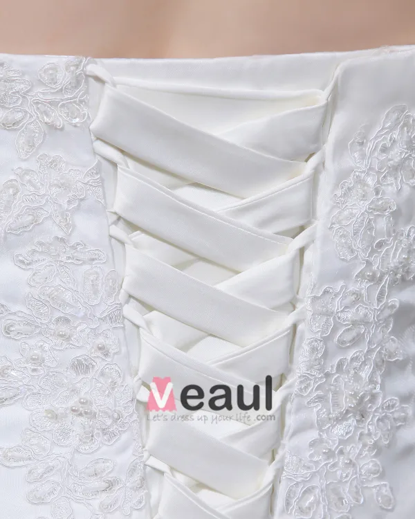 Satin Organza Perles Applique Fleur Bustier De La Main Ainsi Que La Taille De Mariée Robes De Mariage De Robe