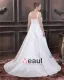 Satin Beaded Embroidery Spaghetti Straps Court Plus Size Bridal Gown Wedding Dress