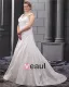 Rhinestone Ruffle Shoulder Straps Court Plus Size Bridal Gown Wedding Dress