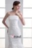 Tulle Applique Strapless Court Train Mermaid Wedding Dress