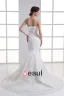 Tulle Applique Strapless Court Train Mermaid Wedding Dress