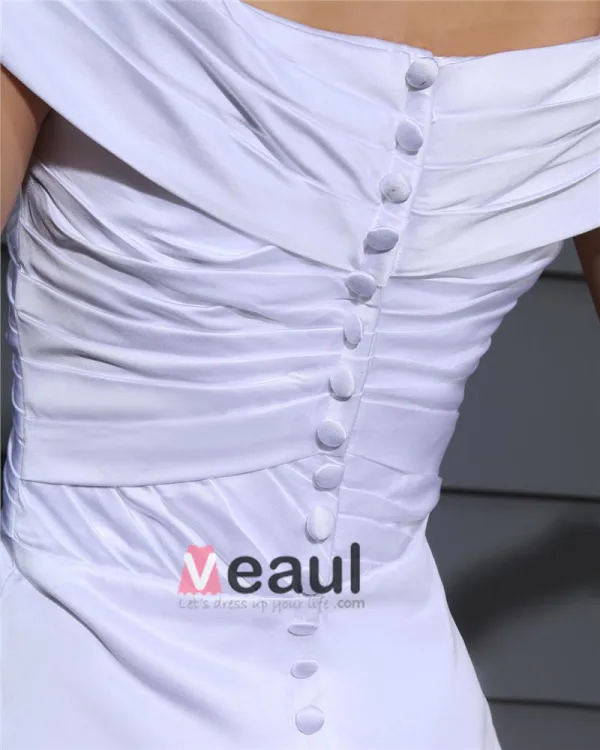 De L'epaule Plissee Perles Etage Longueur Dentelle Femme Robe De Mariée Sirène
