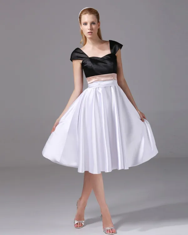 Imitasjon Silke Kvadrat Knelange Fargetilpasning Brudepikekjoler