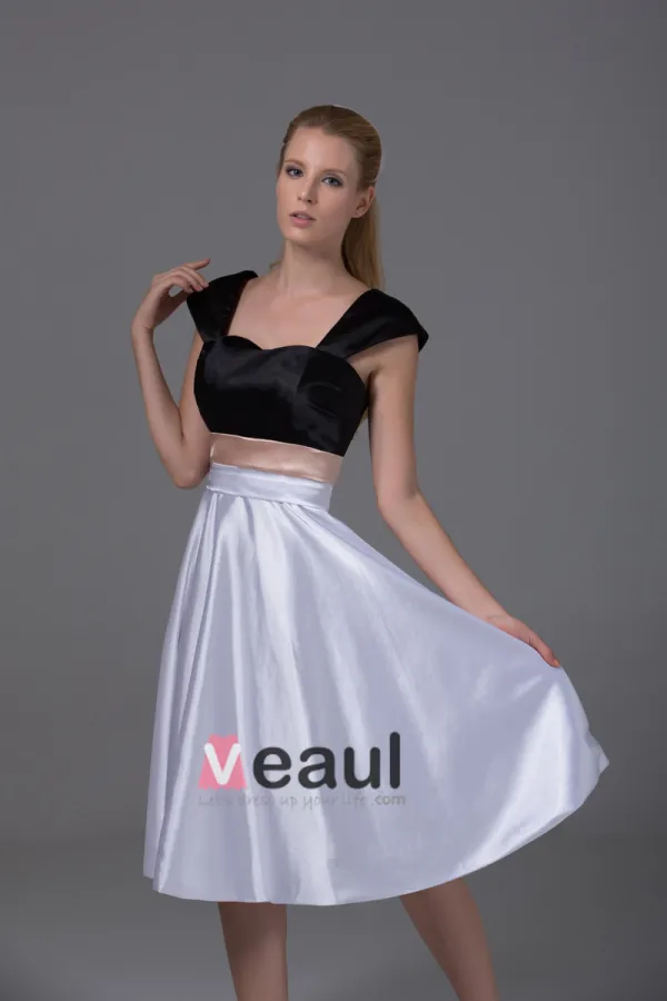 Imitation Silk Square Knee Length Color Matching Bridesmaid Dresses