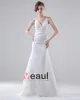 V Neck Spaghetti Straps Embroidery Floor Length Lace Sheath Wedding Dress