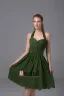 Chiffon Imitation Silk Ruffle Halter Knee Length Bridesmaid Dresses