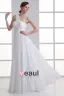Chiffon Ruffle One Shoulder Floor Length Pleated Empire Wedding Dress