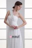 Chiffon Ruffle One Shoulder Floor Length Pleated Empire Wedding Dress