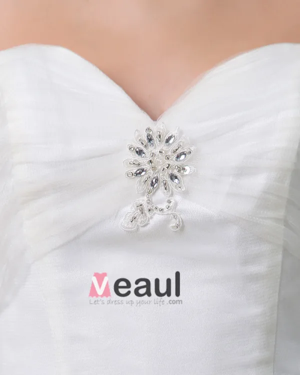 Elegant Perles Bretelles Balayage Etage Longueur Robe En Dentelle De Mariée Fourreau