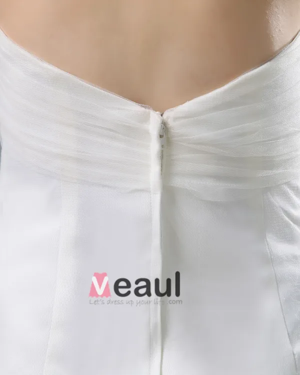 Elegant Perles Bretelles Balayage Etage Longueur Robe En Dentelle De Mariée Fourreau