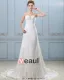 Elegant Perles Bretelles Balayage Etage Longueur Robe En Dentelle De Mariée Fourreau