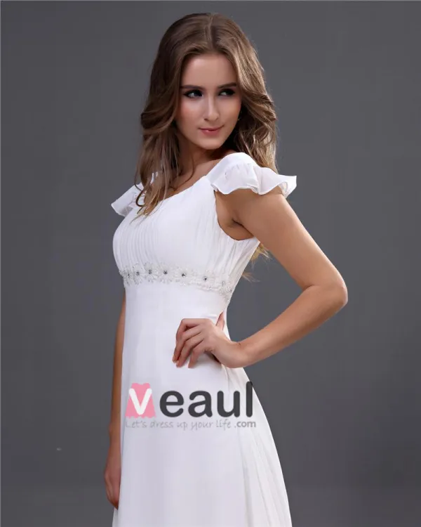 Chiffon Scoop Beading Court Empire Bridal Gown Wedding Dresses