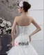 Beading Ruffles Applique Strapless Floor Length Yarn Mermaid Wedding Dress