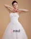 Elegant Mermaid Organza Applique Strapless Ankle Length Wedding Dress