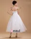 Elegant Mermaid Organza Applique Strapless Ankle Length Wedding Dress