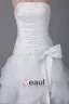 High Low Strapless Bowknot Asymmetrical Organza Satin Woman Mini Wedding Dress
