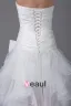 High Low Strapless Bowknot Asymmetrical Organza Satin Woman Mini Wedding Dress