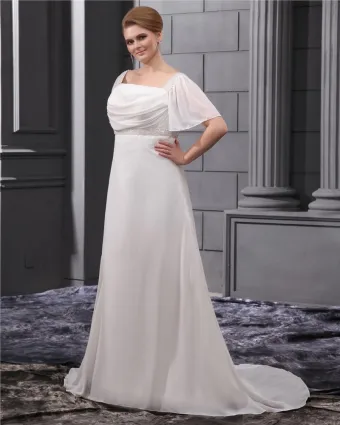 Beading Sash Court Plus Size Bridal Gown Wedding Dress