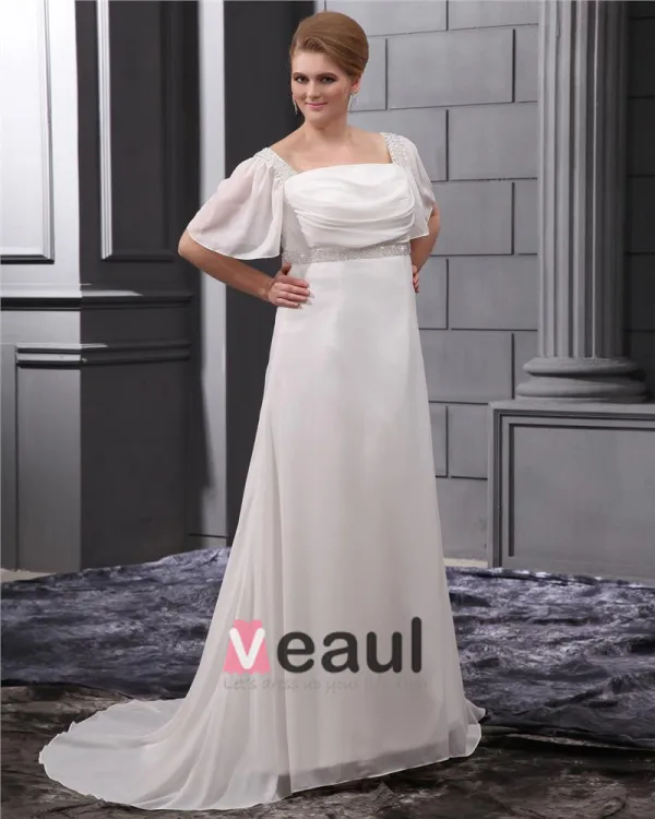 Beading Sash Court Plus Size Bridal Gown Wedding Dress