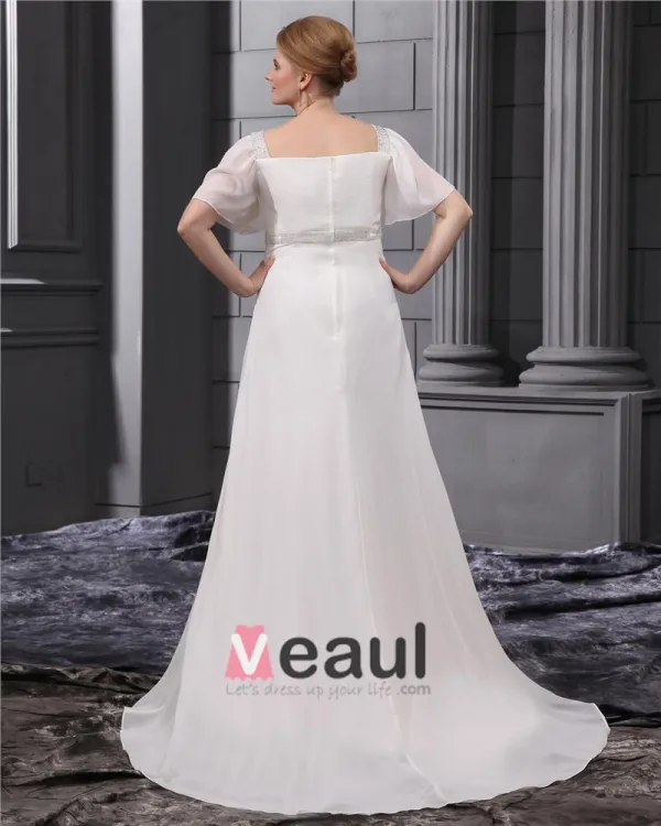 Beading Sash Court Plus Size Bridal Gown Wedding Dress