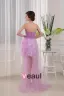 Kjaereste Ermelos Glidelas Beading Plissert Gulv Lengde Tyll Silke Blonder Elastisk Silke Som Satin Kvinne Fest Cocktailkjoler