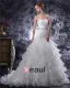Sweetheart Beading Pleated Floor Length Organza Mermaid Wedding Dress