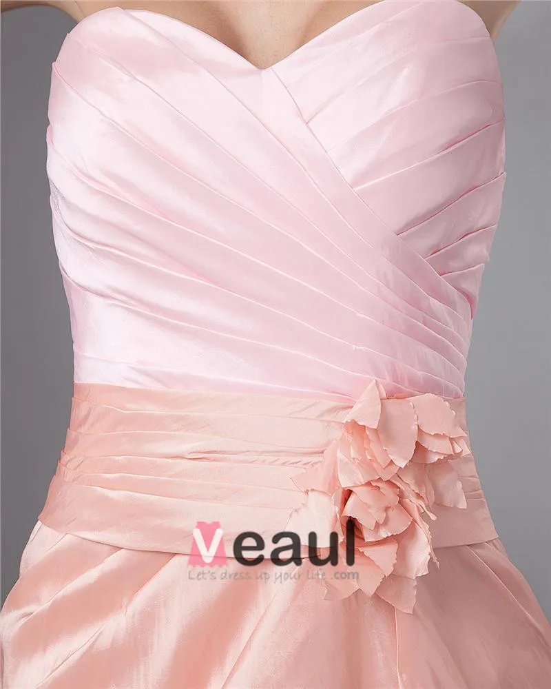 Taffeta Kjaereste Applikasjon Blomst Knelange Modre Av Bruden Gjester Kjoler