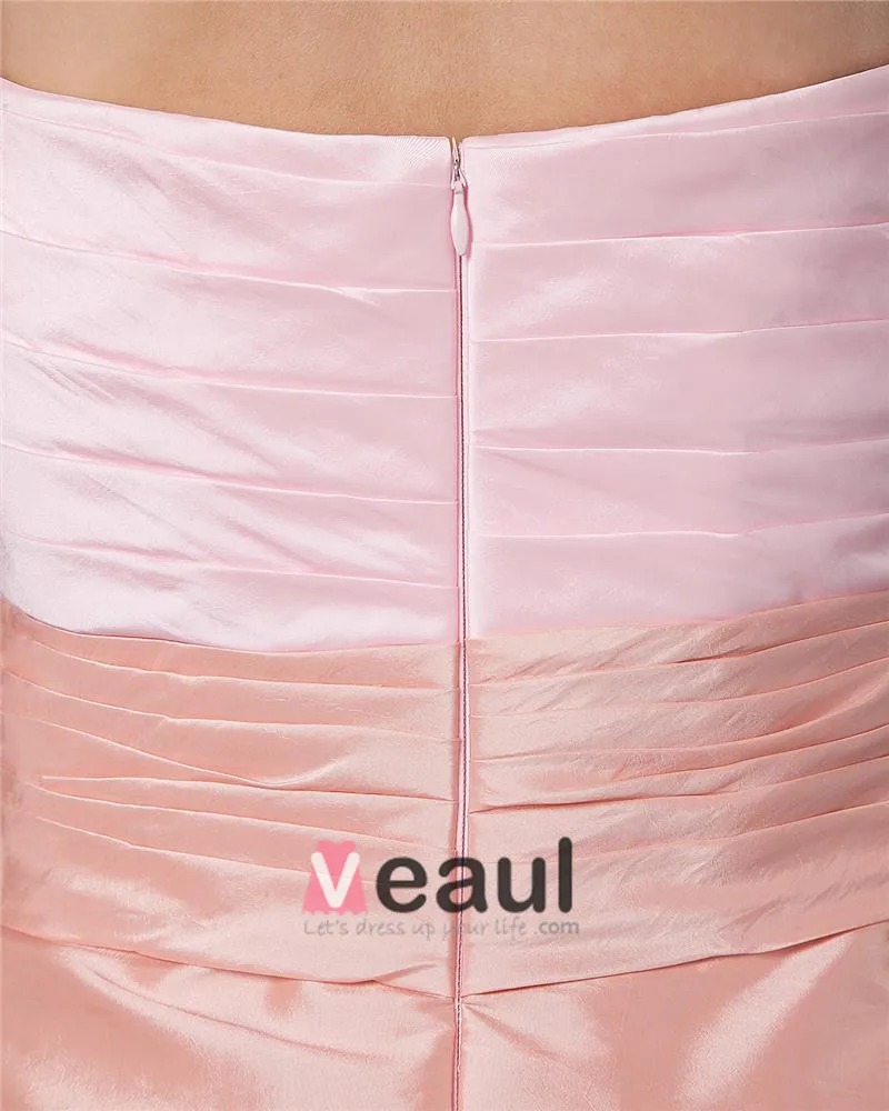 Taffeta Kjaereste Applikasjon Blomst Knelange Modre Av Bruden Gjester Kjoler