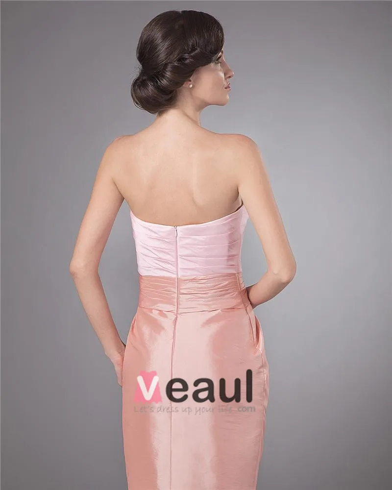 Taffeta Kjaereste Applikasjon Blomst Knelange Modre Av Bruden Gjester Kjoler