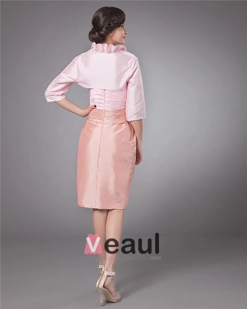 Taffeta Kjaereste Applikasjon Blomst Knelange Modre Av Bruden Gjester Kjoler