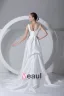 Square Neck Pleated Beading Floor Length Taffeta Empire Wedding Dress