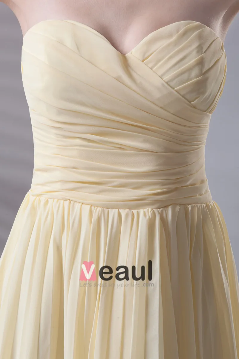 Mote Kjaereste Knelange Krusning Chiffon Brudepikekjoler