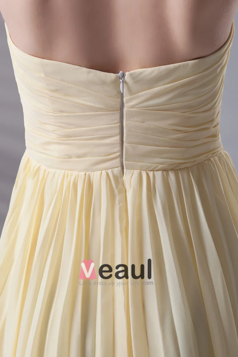 Mote Kjaereste Knelange Krusning Chiffon Brudepikekjoler