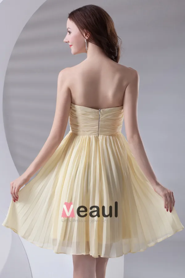 Fashion Sweetheart Knee Length Ruffle Chiffon Bridesmaid Dress
