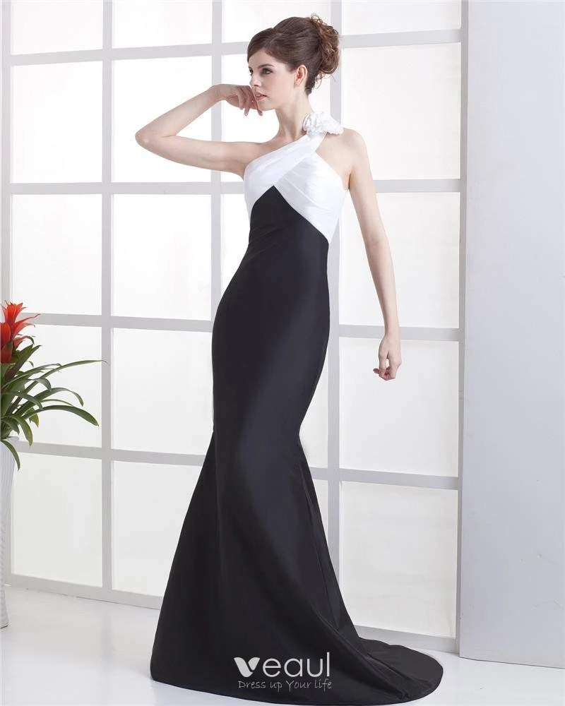 Silver Black Taffeta Party Dress