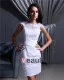 Jewel Sleeveless Zipper Applique Mini Length Satin Woman Mini Wedding Dress