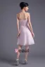Style De Longueur Genou Bretelles Formel Perlant La Robe De Demoiselle D'honneur De Mousseline De Soie Plissee