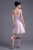 Formal Style Strapless Knee Length Beading Pleated Chiffon Bridesmaid Dress