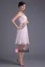 Style De Longueur Genou Bretelles Formel Perlant La Robe De Demoiselle D'honneur De Mousseline De Soie Plissee