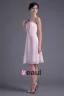 Style De Longueur Genou Bretelles Formel Perlant La Robe De Demoiselle D'honneur De Mousseline De Soie Plissee