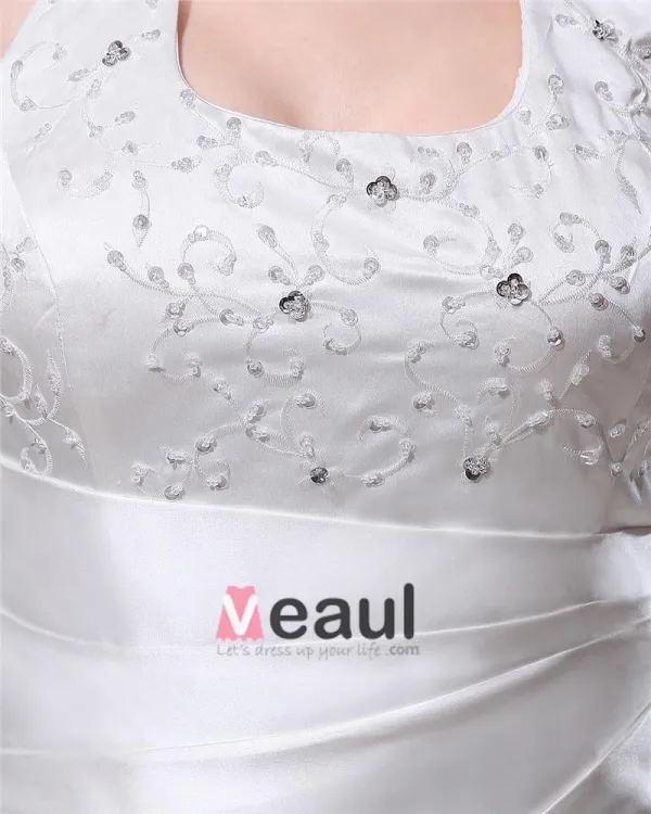 Satin Tribunal Scoop De Broderie Plus La Taille Robe De Mariage Nuptiale Robe