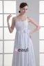 En Mousseline A Volants Noeud Boule De Longueur De Plancher Plisse Robe De Mariée Empire